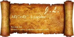 Járó Liander névjegykártya